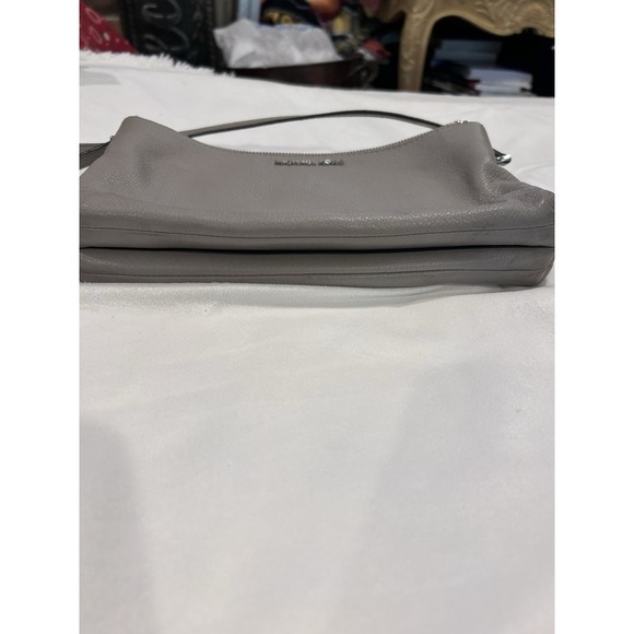 Michael Kors Shoulder Cross Bag Gray ‎ Pebble Leather 32S7SAFC3L Tag Double Zip - Picture 12 of 14